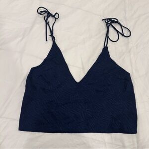 Victoria’s Secret Subtle Zebra Striped Tie Cami Navy Blue Y2K vintage small